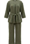 Aerobin Fabric Tunic Trousers Double Set 4141-09 Light Green - 5