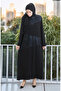 Large Size Crystal Combed Cotton Dress 6253-02 Navy Blue - 3