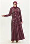 Embellished Glittery Dress 0408-02 Plum