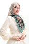 وشاح كورا منقوش 82015-04 أخضر بني