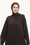 Plus Size Button Detail Dress 0532-05 Brown - 3