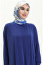 2000-20 Cobalt Blue Color Bat Sleeve Casual Dress - 3