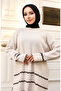 Detailed stitch knitwear set 24029-01 stone - 3