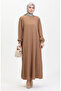 Gathered sleeve dress 1053-04 mink