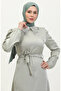 Glittery Linen Belted Dress 81857-06 Mint Green - 3