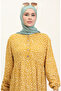 Plus Size Print Viscose Dress 4086-04 Mustard - 3