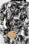 Rana palm pattern viscose dress 0342-03 brown beige - 4