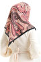 Karaca Patterned Cotton Scarf 81098-04 Black Pomegranate Flower - 3