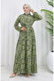 Mixed pattern dress 0352-04 khaki - 2
