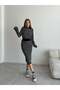 Striped Skirted Knitwear Set Black