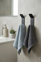 2 Pieces Vertical Adhesive Single Hanger Black Metal Towel and Coat Hanger Bathroom and Kitchen Wall Hanger