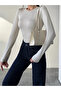Crew Neck Micro Blouse - Stone - 4