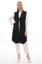 Women's Long Pocketed Vest with Lacing Seasonal Crystal Mother Viscose Hijab Tunic