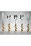 Retro Gold/Gold 5 Piece Stainless Steel Serving Set - 4