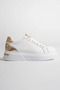 Gold detailed white women's sports shoes tr01ms03e - 6