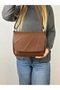 Genuine Leather , Crisscross Straps , Daily Bag , Women's Shoulder Bag , Hazelnut 25*21*8 cm - 4