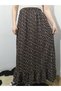 Elastic Waist Skirt, Ruffle Detailed Skirt, Wrinkled Fabric Skirt