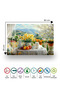 Flowers and White Cat Scenic Tempered Glass Cutting Board 30X40 cm Size Uv Printing - Bckt058 - 7