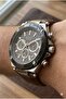 Men's Wristwatch |   44mm Steel Case, Light Brown Leather Strap, Gray Dial - 2