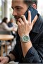 Powerful Design Men's Wristwatch |   45mm Steel Case, Silver Metal Band, Green Dial - 4
