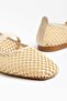 Amalfi Beige Women's Straw Mesh Ballerinas - 5
