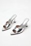 Silver Women's Pointed Toe 7 cm Goblet Heeled Slippers Sh01Nav - 5