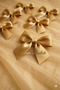 Gold 2 cm Bow Satin Ribbon, Dowry Box, Bundle Decoration, Christmas Ornament, Candy Box, Birthday 20 Pieces - 4
