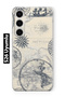 Samsung Galaxy S26 Compatible World Map and Compass Patterned Transparent Phone Case
