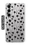 Samsung Galaxy S26 Compatible Black Floral Print Transparent Phone Case