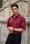 Saga High Quality Modal Men's Short Sleeve Claret Red Shirt Premium Textured - 7