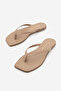 Women's Thin Strapped Flip-Flops with Blunt Toe Daily Wear t Slipper Nelvin Mink - 2