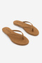 Women's Thin Strap Flip Flops Y Round Toe Daily t Slipper Navisa Brown Suede - 7