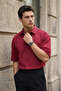 Saga High Quality Modal Men's Short Sleeve Claret Red Shirt Premium Textured - 3