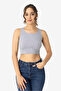 Women's Cotton in Ribbed Knit Crew Neck Thick Strap Cropped