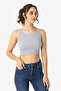 Women's Cotton in Ribbed Knit Crew Neck Thick Strap Cropped - 4