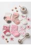 Gift Set with Bibs - 6 Pairs Premium Baby Girl Socks Pack |   100% Cotton Pieces, Stretchy - 6
