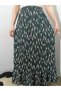 Elastic Waist Skirt, Ruffle Detailed Skirt, Wrinkled Fabric Skirt - 4