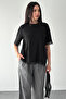 Women's Lace Detailed T-Shirt – Black Lace Back Stylish Blouse - 4