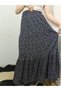 Bürümcük Fabric Bohemian, Ethnic Printed Long Skirt, Elastic Waist, 3 Layers of Ruffles Mevlana - 2
