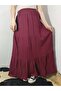 Elastic Waist 3-Layer Ruffled Viscose Fabric Skirt, Mevlana Long Cotton Skirt - 4