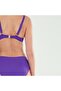 Women's Purple Accessory Detailed Covered Underwire High-Waisted Gathering Bikini Set - 5