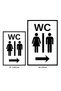 Men's Wc Dekota Directional Sign Right Arrow - Toilet Warning Sign - 20X30 cm - 2