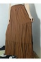 Elastic Waist 3-Layer Ruffled Viscose Fabric Skirt, Mevlana Long Cotton Skirt - 4