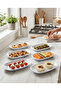 Melamine Oval Boat Plate Set 6 Pieces - 28X18 cm - Professional Presentation and Serving Plate - 4