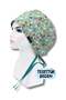 Hijab Size 3-Piece Tiny Flowers Fuchsia Blue Green Tiny Flowers Surgical Bonnet - 4