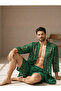 Men's Kimono Set – 3-Piece Lace Set (Bathrobe + Trousers + Shorts) - 3
