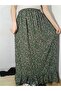 Viscose Fabric Skirt with Elastic Waist and Single Layer Ruffles at the Bottom, 100% Cotton, Size 36-44