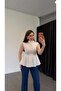 Livia Zero Sleeveless Ruffle Blouse Ecru - 3