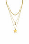 Three Row Chain Necklace with Star Figure