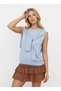 Women's Crew Neck Sleeveless Scarf Viscose Knitwear Sweater 12473.Vrt - 8
